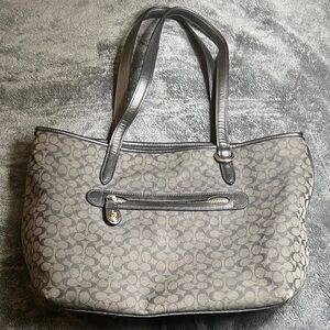 Coach Gray Signature Tote Bag